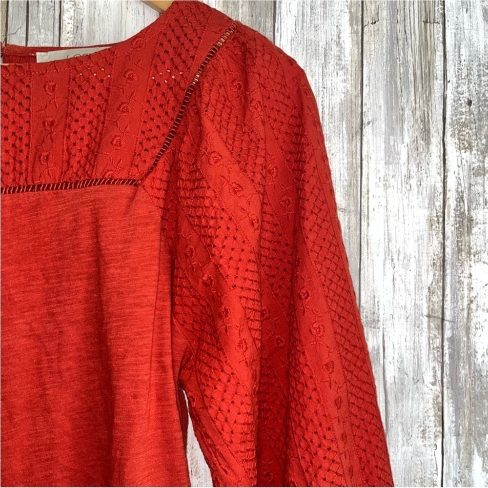 Loft Burnt Orange Peasant Blouse - Picture 3 of 6